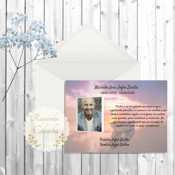 Tarjeta agradecimientos condolencias física o digital 03
