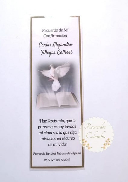 Marcador de Libro Plastificado Confirmación 02 (12 unidades)