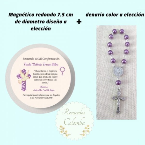 Magnético redondo + denario Confirmación 02 (12 unidades)