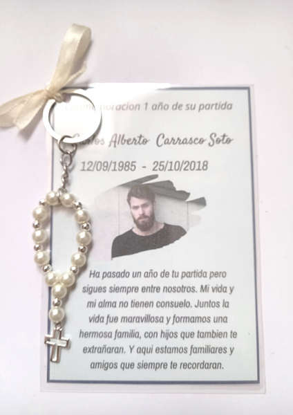 Santito Plastificado con denario Conmemoración  05 (12 unidades)