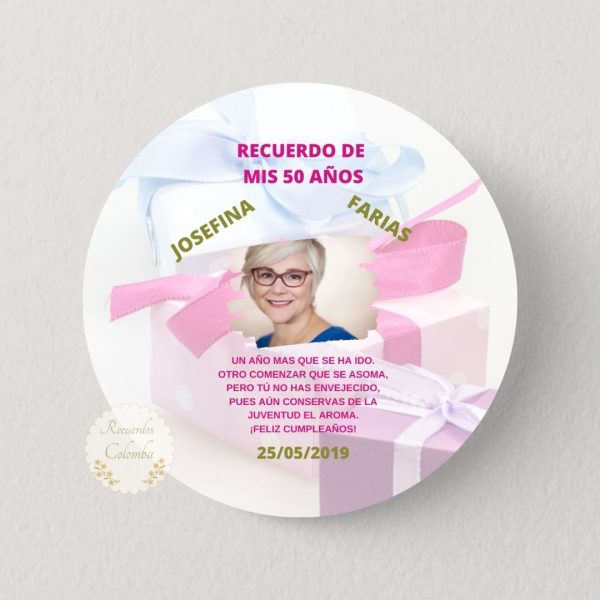Magnético redondo Cumpleaños 04 (12 unidades)